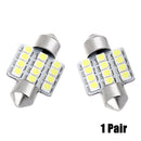 2X Super White 31mm 12 LED SMD Festoon Dome Car Bulb 3021 3022 DE3175 Light Lamp