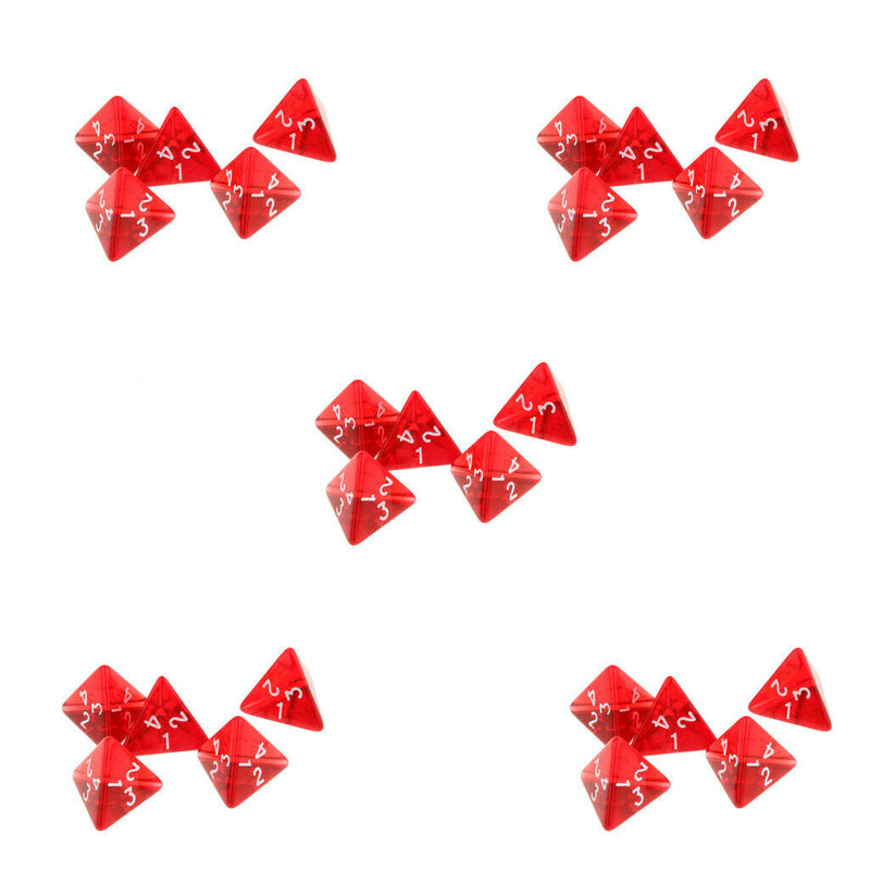 Pack Of 25 Four Sided Dice Polyhedral Dice Family