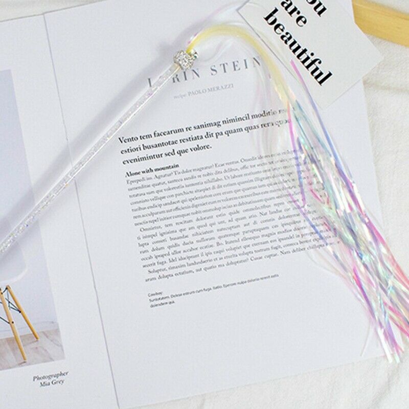 Fashion Fairy Funny Cat Sticks Fringed Diamond Ring Paper Bells Long Rod Fu Y8T7