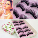 5Pairs False Eyelashes Natural Black Eye Lashes Extension Pro Makeup Long Curl