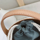 Women Straw Handbag Tote Summer Holiday Woven Bucket Bag Leisure Chain Shou