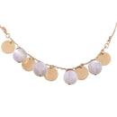 Fashion Bohemian Style Opal Beads Tassel Pendant Clavicle Chain Necklace A