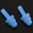 Pair Swimming Dive Flexible Silicone Ear Plugs Earplug Blue R7K5