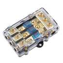 Support Of 3 Way Fuse Distribution Block In Line Of Car Stereo Audio System