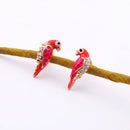New Charm Crystal Earrings Women Loverly Animal Red Bird Ear Stud Earrings  Z