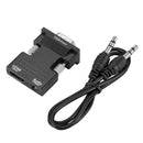 HDMI Female to VGA Male Adapter w/Audio Cable Support 1080P Output (Black)