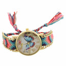 Women Girl Hand Braided Bracelet Butterfly Quartz Watch (Color 1)