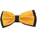Bowknot Design 2 Layers Polyester Adjustable Bow tie Black Dark yellow D2C6