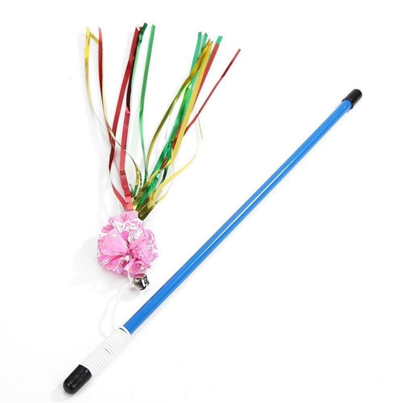 Funny Ring Paper Ball Cat Stick Teaser Wand Cats Interactive Toys (Pink) A