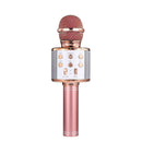 Wireless Bluetooth Karaoke Microphone KTV Mini Portable Speaker (Pink+LED)