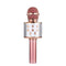 Wireless Bluetooth Karaoke Microphone KTV Mini Portable Speaker (Pink+LED)