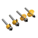 4x Round over Edging Router Bit Set 1/4 Inch Shank 1/2 Inch 3/8 Inch 1/4 In