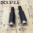 5 Pair (10pcs) 2.1x5.5mm Males Female DC Power Plug Socket Jack Connectors P BX