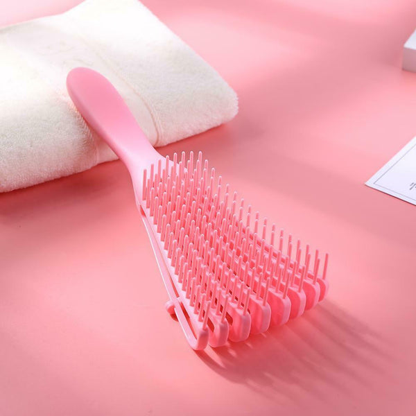 Women Hair Scalp Massage Comb Wet Curly Hairdress Styling Hairbrush (Pink) A#S