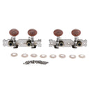 4 String Guitar String Button Brown Tuning Pegs Machine Heads Pack Of 4