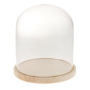 DIY Flower Glass Dome with Wood Base for Party Festival Wedding Decor