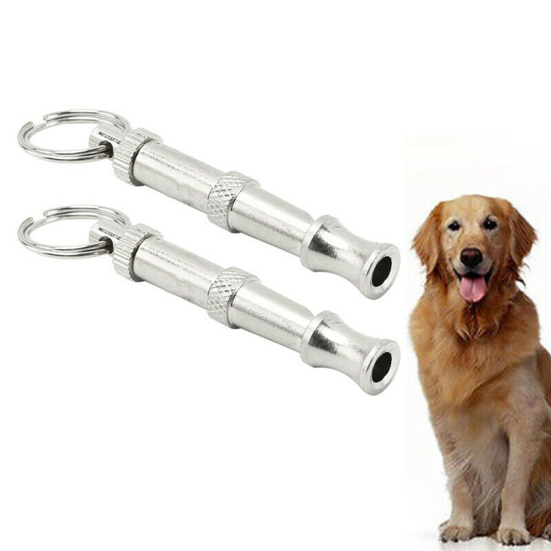 2 x Dog Training Whistle Adjustable High ultrasonic Sound key Chain Puppy acme