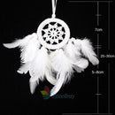 New Cute White Angel Feather Dream Catcher Feather Bead Hanging Decor Ornament A