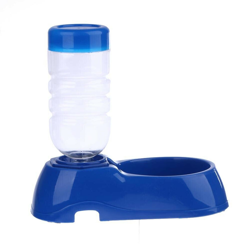 Pet Dog Puppy Cat Automatic Water Dispenser Food Dish Bowl Feeder Blue