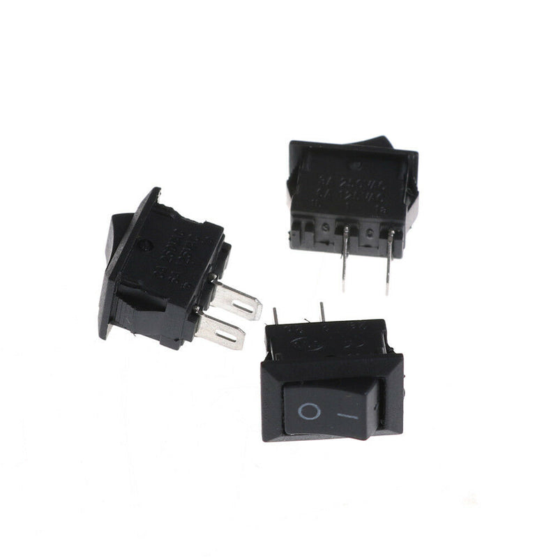 10X 10*15Mm Small Black Rocker Switch Kcd1-11 250Vac/3A 6A 125V Ac 2P Switch Nd