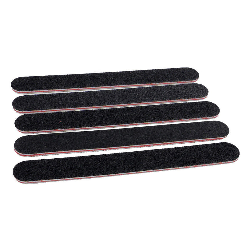 5x Double Sided 100/180 Grit Nail Files Emery Board Straight Curved Manicure