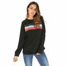 Women's Long Sleeve T Shirts Stitching Casual Loose Pullover Tunic Tops O N