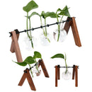 Diy Home Garden Wooden Rack Transparent Vase Glass Plant Hydroponics Tablet Z6M3