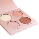 Miss Rose 4 Color Shimmer Bronzer Highlighter Palette Brighten Basic Makeup