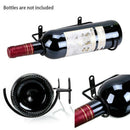 3Pcs Wrought Iron Wine Rack Wall Hanging Wine Holder with Screw Bottle DisplM2X2