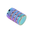 4pcs Rainbow Color Aluminum 3-Groove Style Car Wheel Tire Valve Caps Covers