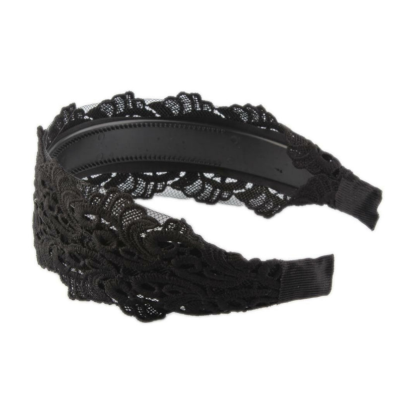 Black Lace Extra Wide Headband Alice Band Women Wide Hair Band Headwraps