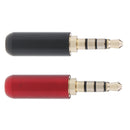 2pcs 3.5mm Headphone Extender Audio Adapter Plug Male Jack Red & Black