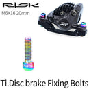 Risk 4Pcs M6X20 Mtb Bike Disc Brake Screws Titanium Alloy Titanium Stem Bol