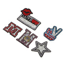 5Pcs Embroidered Star M Patch DIY Applique Iron On Fabric Bag Patches Sewing