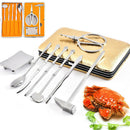 8 Pieces/set Stainless Steel Eating Crab Tools Lobster Crab Cracker Tools Kit