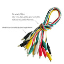 20pcs Alligator Crocodile Clip Test Lead 5 Coloured Cable Wire Double End Jumper