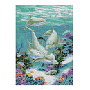 11CT Counted & Stamped Cross Stitch Kit for Beginners Embroidery Dolphins