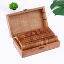 70pcs Alphabet Letter Number Wood Rubber Stamps Set Wooden Box Multi-purpo QOS