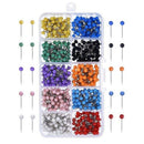 10 Colors Round Push Pins Plastic Head With Steel Point Assorted Colourful Pins