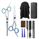 10Pcs Haircutting Scissors Shears Comb Clips Cape Kits Barber Thinning Home