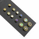 6 pairs Rhinestone Crystal Ear Stud Earrings Women Fashion Jewelry Set