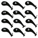 Number Print Golf Club Irons Covers Zippered Driver Head Cover with Long Ne