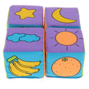 6pcs/Set Baby Soft Cloth Building Blocks Educational Toys Rattles Multicolor