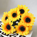 1 Bouquet 7 Heads Artificial Sunflower Faux Silk Flowers Home Wedding Decor Nice