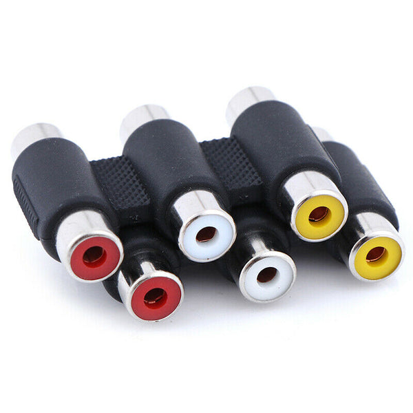 1PC 3 RCA AV audio video female to female jack coupler adapter 3RCA connector