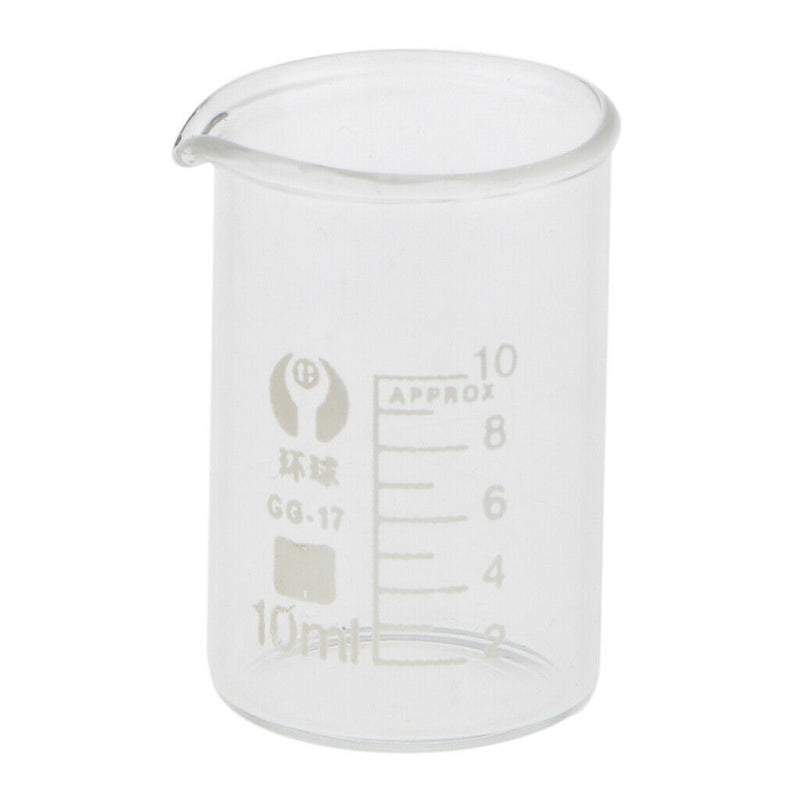 2 Pcs 10ml 50mL Glass Graduated Low Form Beaker, 2ml 10mL Graduation Interval