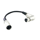 3' XLR Right Angle 90 Degree Female to Straight Male Patch Cable Micphone