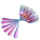 Stainless Steel Table Forks Set, 6Pcs Rainbow Color Stainless Steel Tablewa G4O4