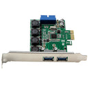 PCI Express Expansion Card, Dual USB 3.0 PCI-E PCI Express Hub with 19-pin