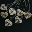 5m 20 LED Wood Heart Fairy String Holiday Lighting Battery Decor(Blue) A